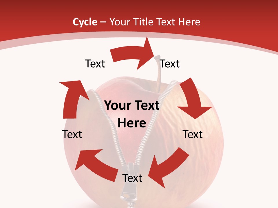 A Red Apple With A Zipper On It PowerPoint Template