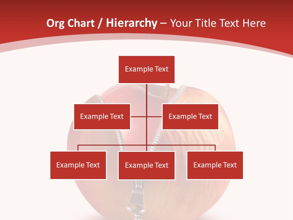 A Red Apple With A Zipper On It PowerPoint Template