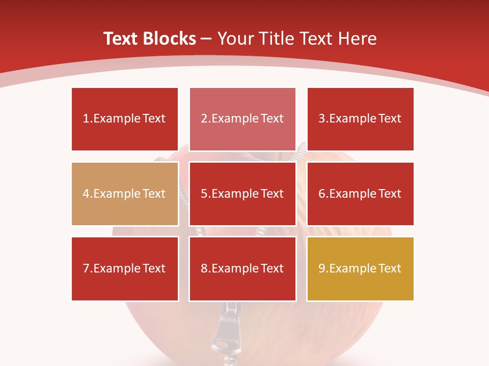 A Red Apple With A Zipper On It PowerPoint Template