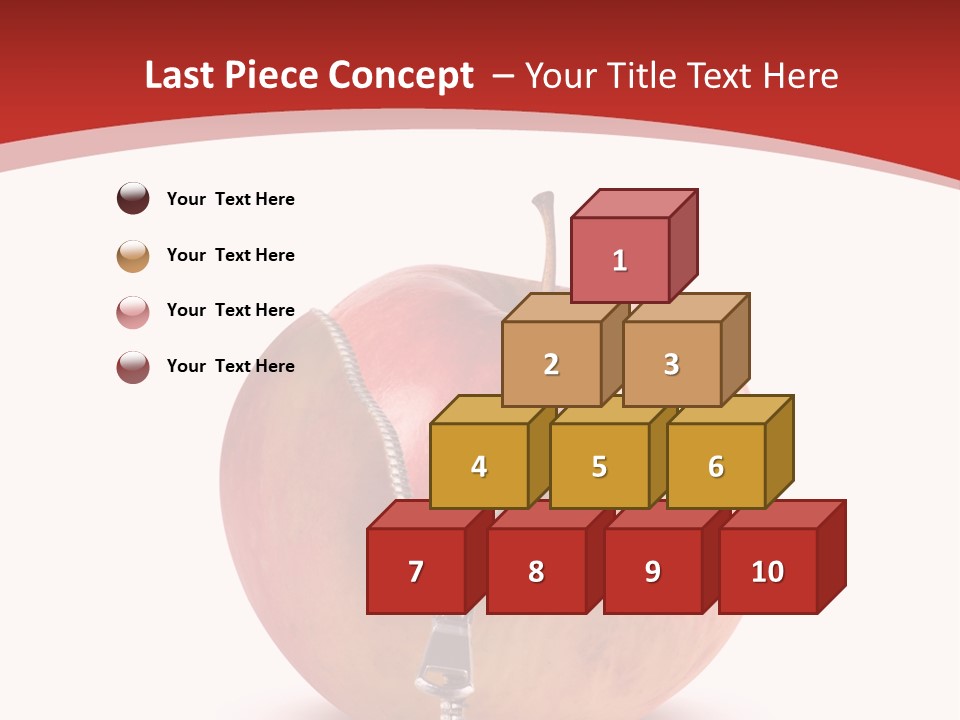 A Red Apple With A Zipper On It PowerPoint Template
