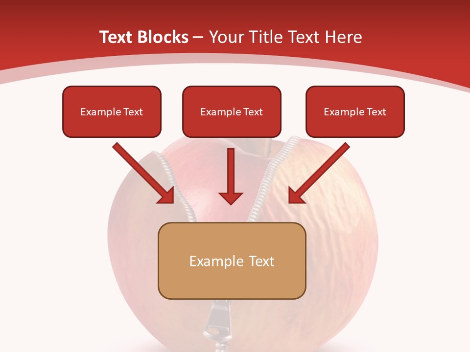 A Red Apple With A Zipper On It PowerPoint Template