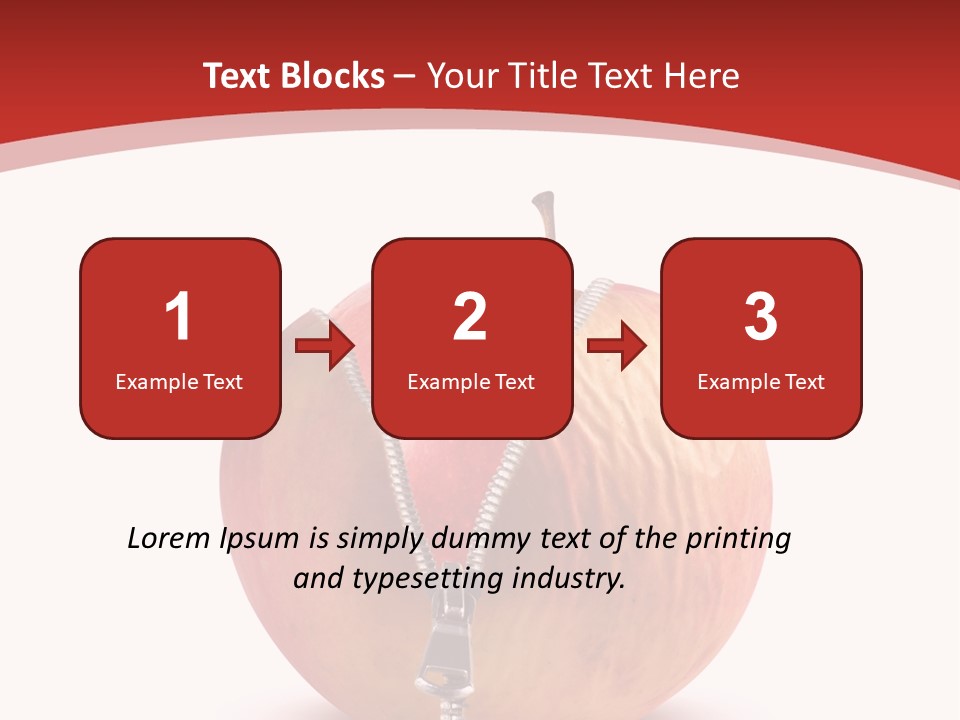 A Red Apple With A Zipper On It PowerPoint Template