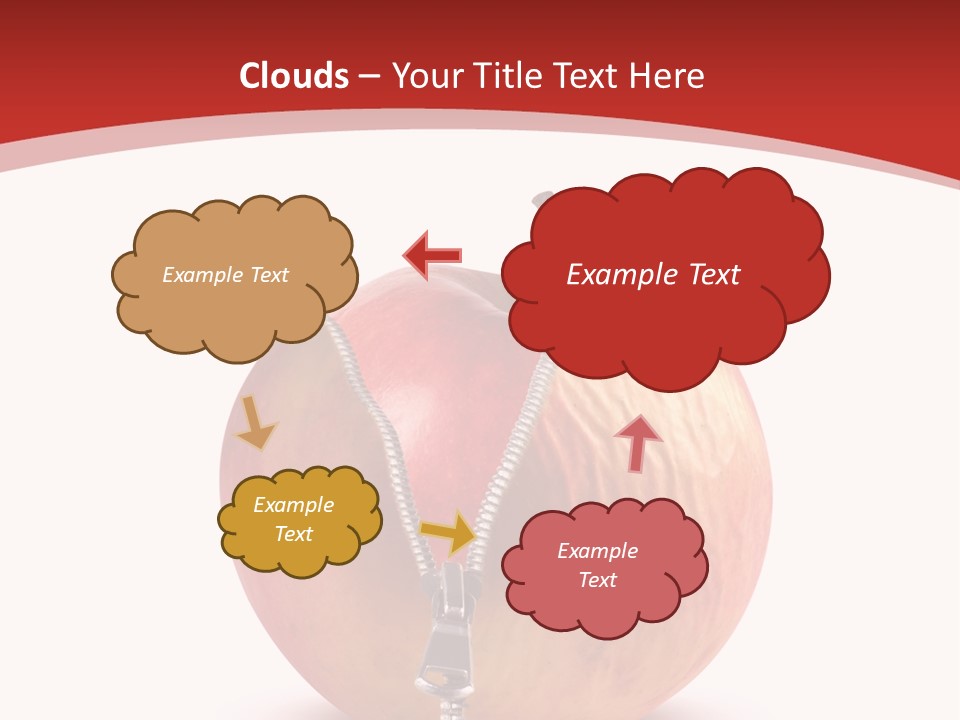 A Red Apple With A Zipper On It PowerPoint Template