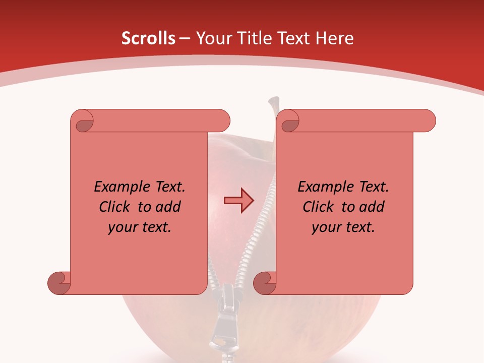 A Red Apple With A Zipper On It PowerPoint Template