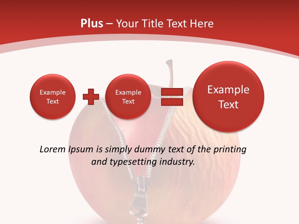 A Red Apple With A Zipper On It PowerPoint Template