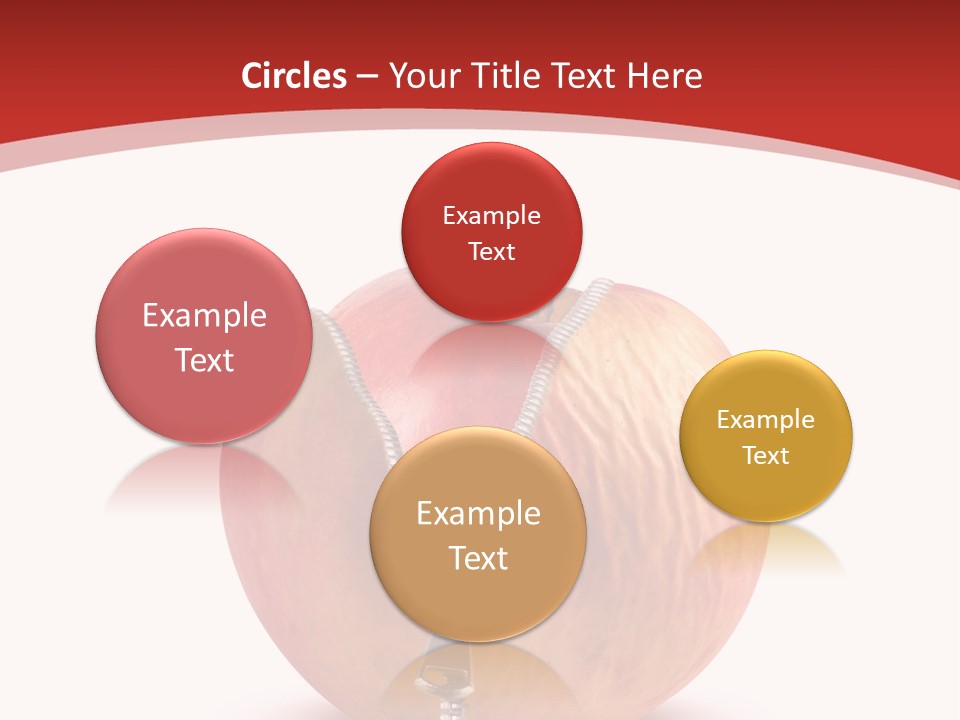 A Red Apple With A Zipper On It PowerPoint Template