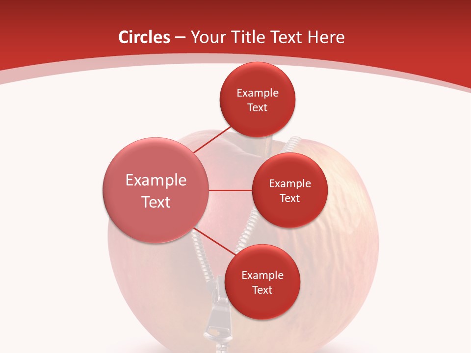 A Red Apple With A Zipper On It PowerPoint Template