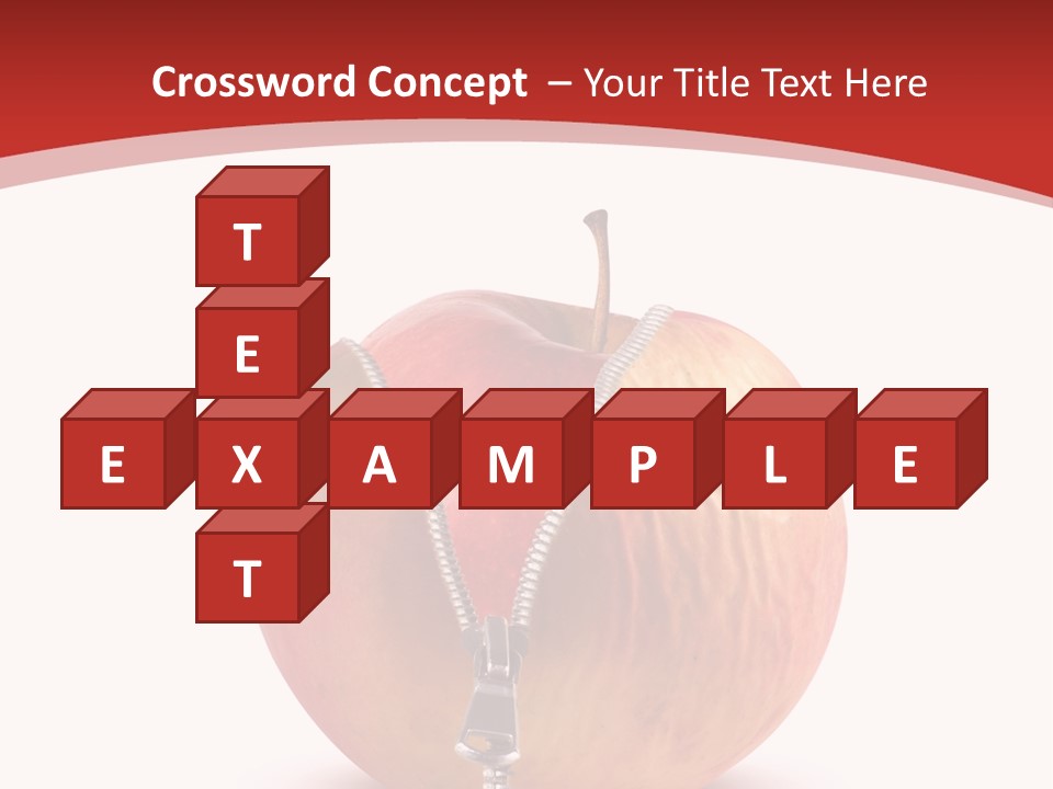A Red Apple With A Zipper On It PowerPoint Template
