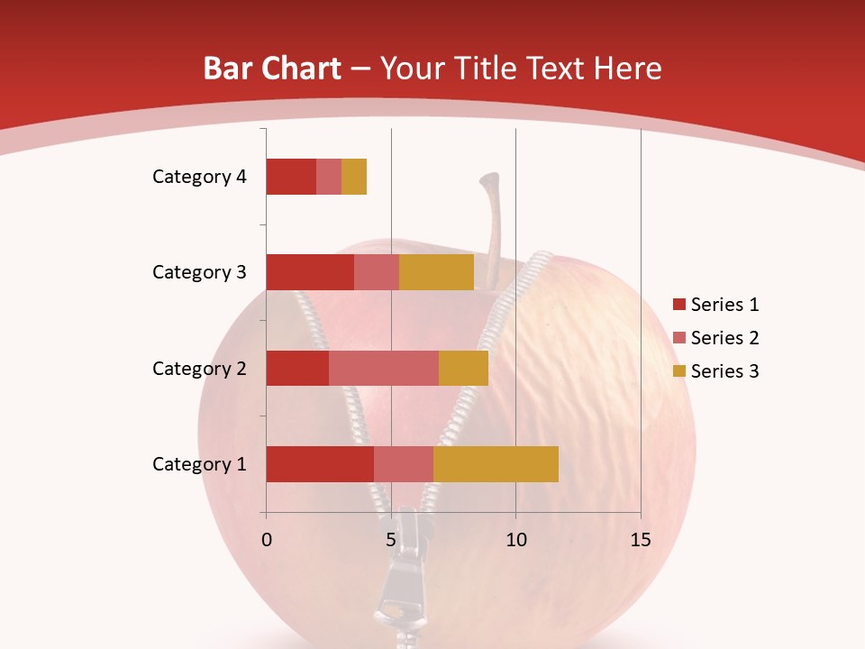 A Red Apple With A Zipper On It PowerPoint Template