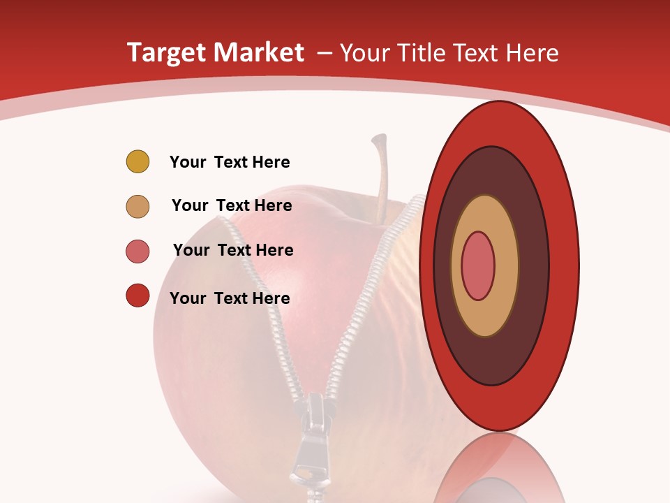 A Red Apple With A Zipper On It PowerPoint Template
