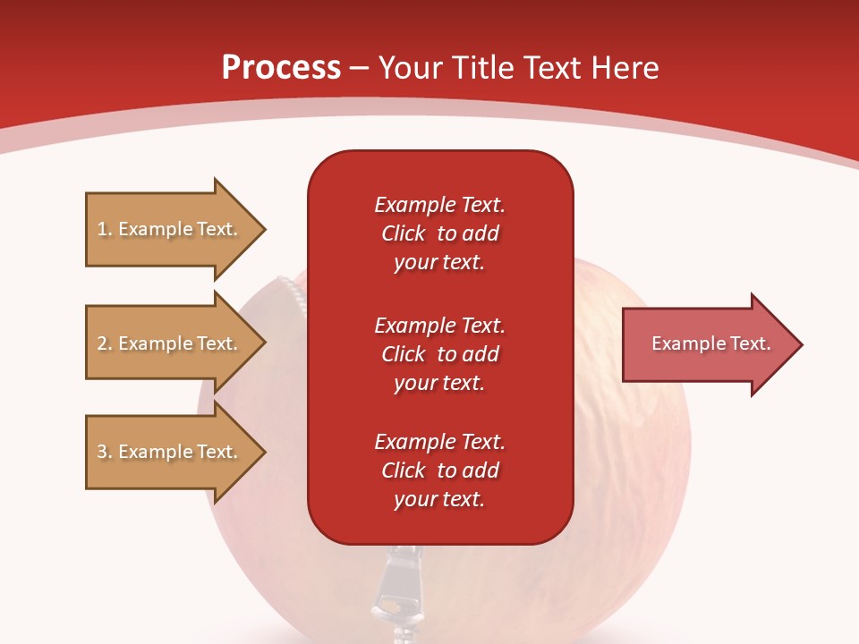 A Red Apple With A Zipper On It PowerPoint Template