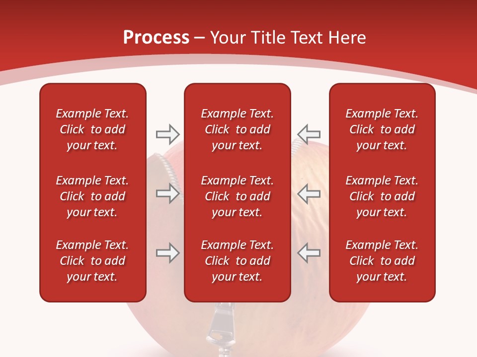 A Red Apple With A Zipper On It PowerPoint Template