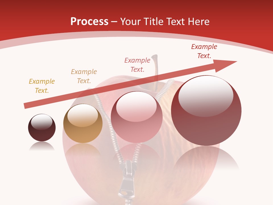 A Red Apple With A Zipper On It PowerPoint Template