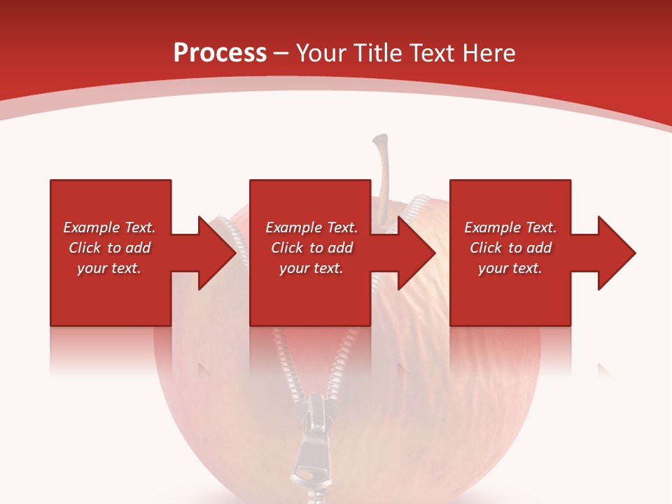 A Red Apple With A Zipper On It PowerPoint Template