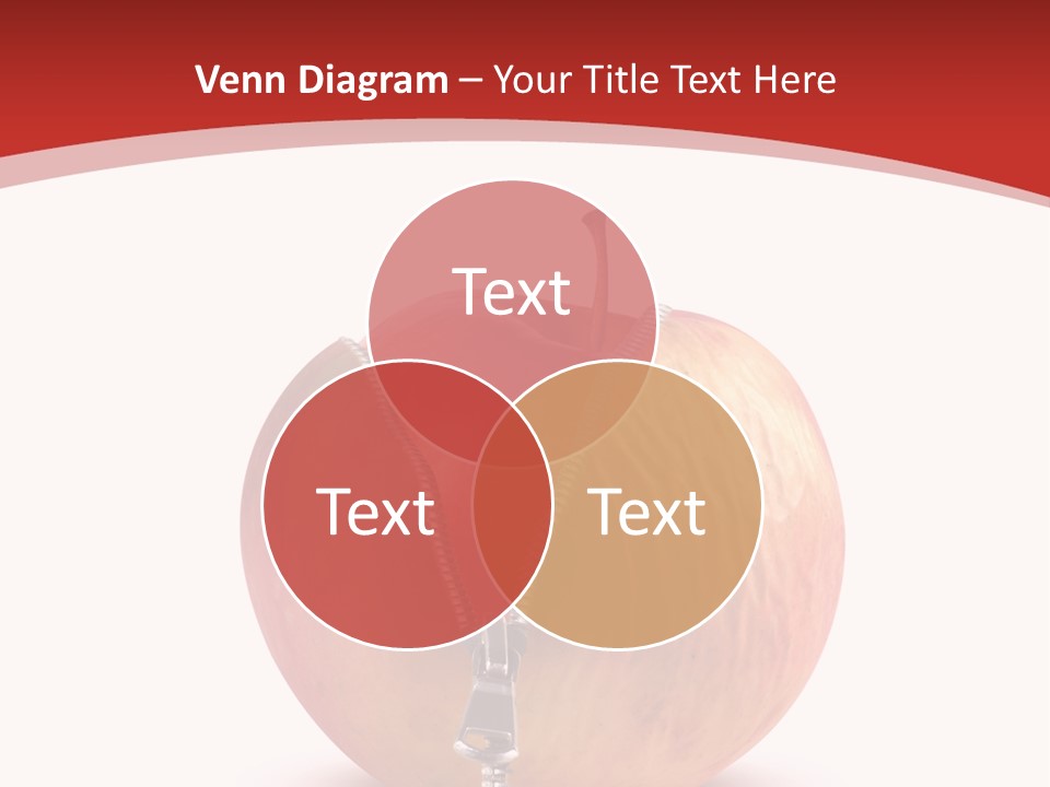 A Red Apple With A Zipper On It PowerPoint Template
