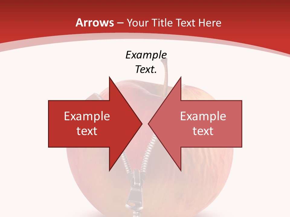 A Red Apple With A Zipper On It PowerPoint Template
