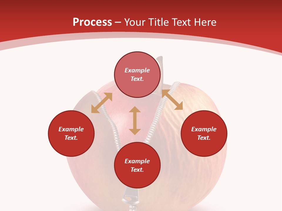A Red Apple With A Zipper On It PowerPoint Template