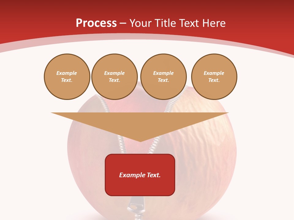 A Red Apple With A Zipper On It PowerPoint Template
