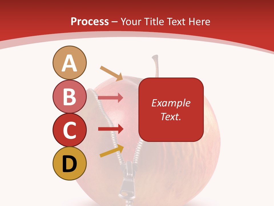 A Red Apple With A Zipper On It PowerPoint Template