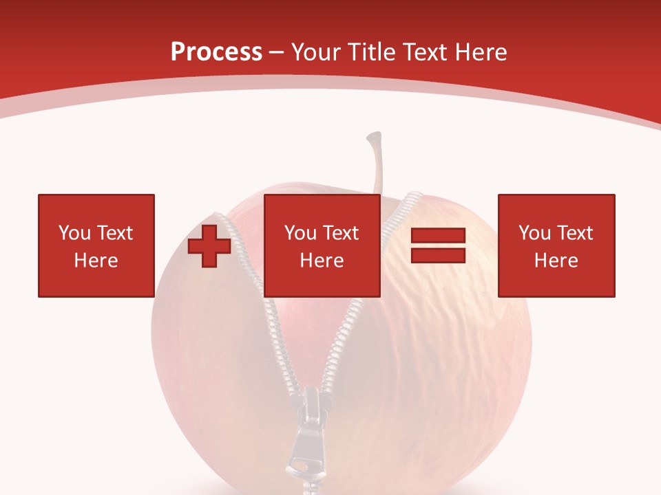 A Red Apple With A Zipper On It PowerPoint Template