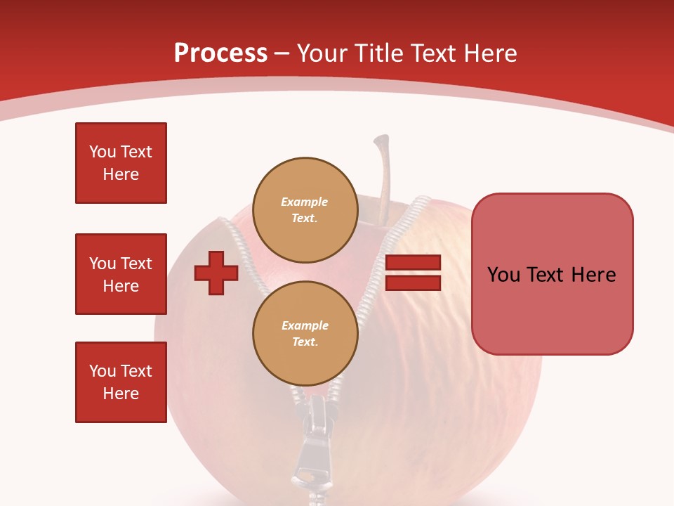 A Red Apple With A Zipper On It PowerPoint Template