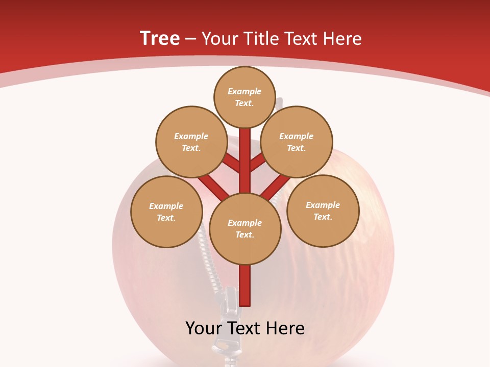 A Red Apple With A Zipper On It PowerPoint Template