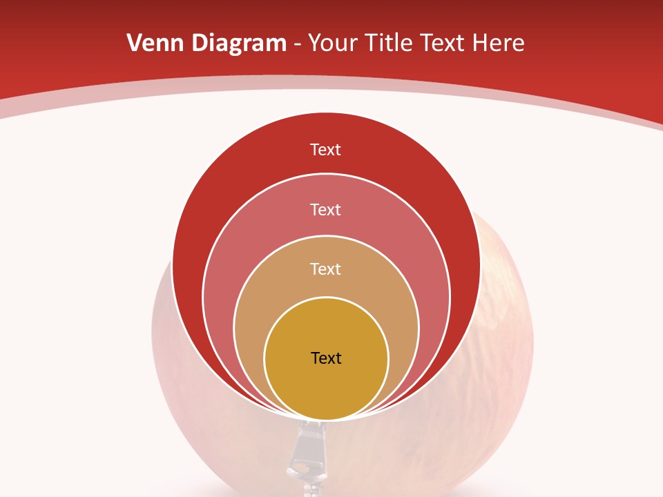 A Red Apple With A Zipper On It PowerPoint Template