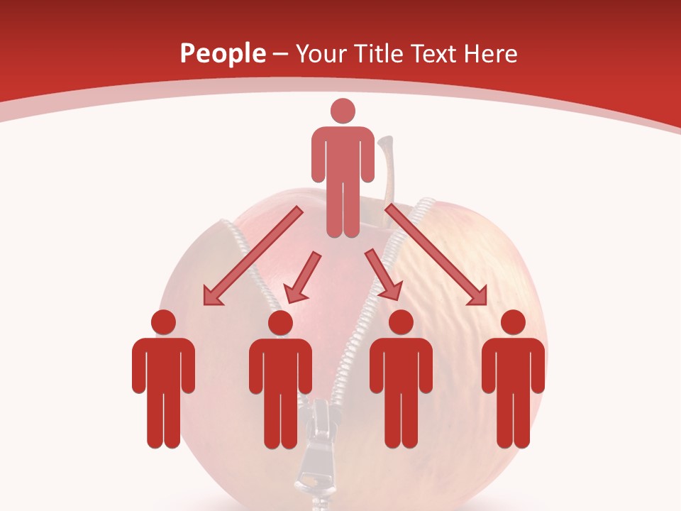 A Red Apple With A Zipper On It PowerPoint Template