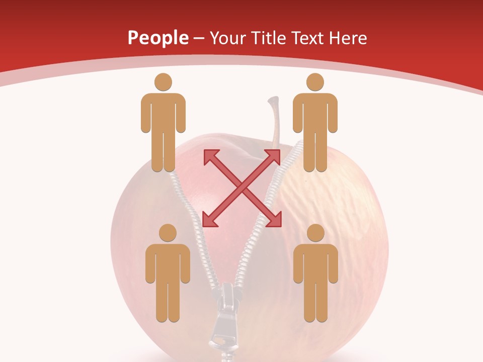 A Red Apple With A Zipper On It PowerPoint Template