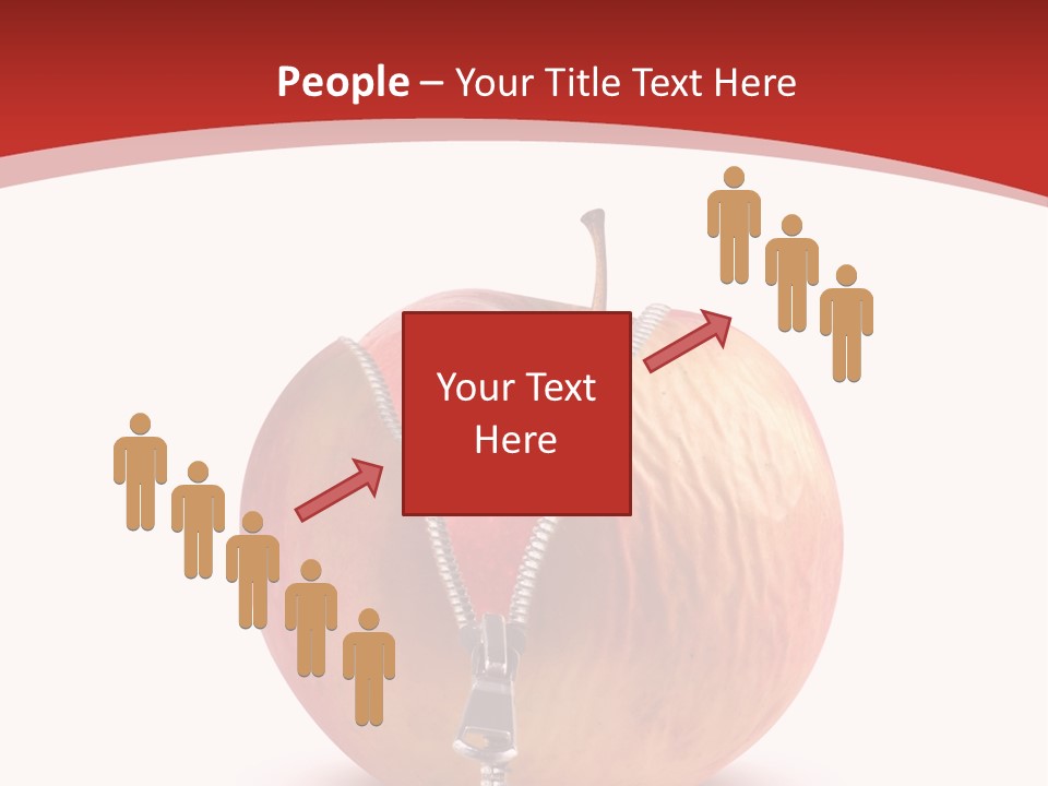 A Red Apple With A Zipper On It PowerPoint Template