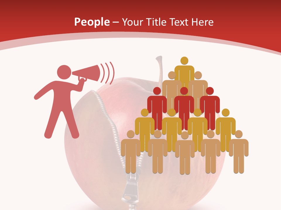 A Red Apple With A Zipper On It PowerPoint Template