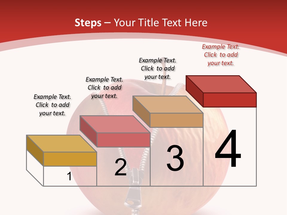 A Red Apple With A Zipper On It PowerPoint Template