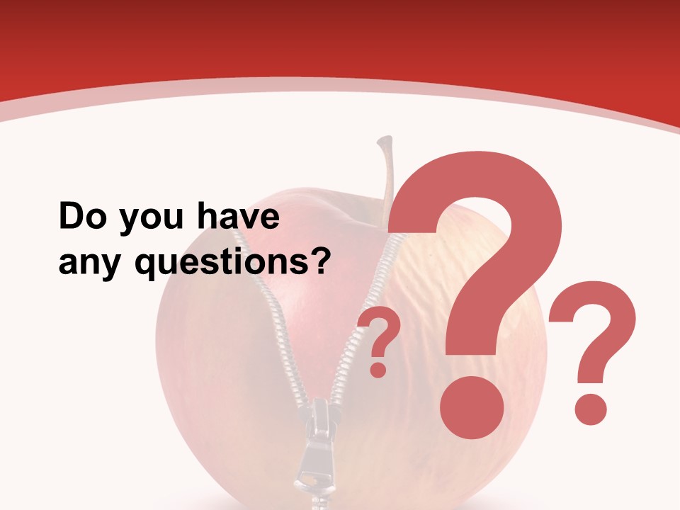 A Red Apple With A Zipper On It PowerPoint Template