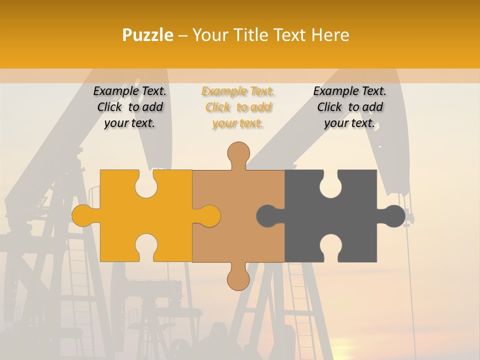Two Oil Pumps At Sunset Powerpoint Template PowerPoint Template