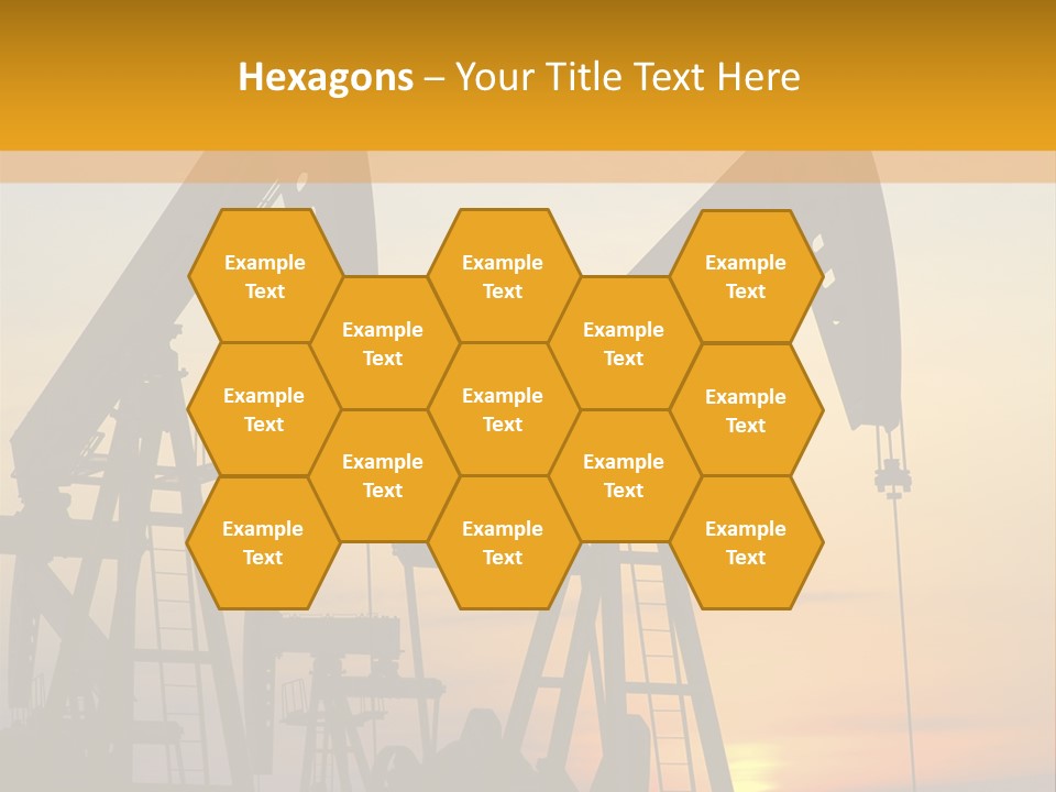 Two Oil Pumps At Sunset Powerpoint Template PowerPoint Template