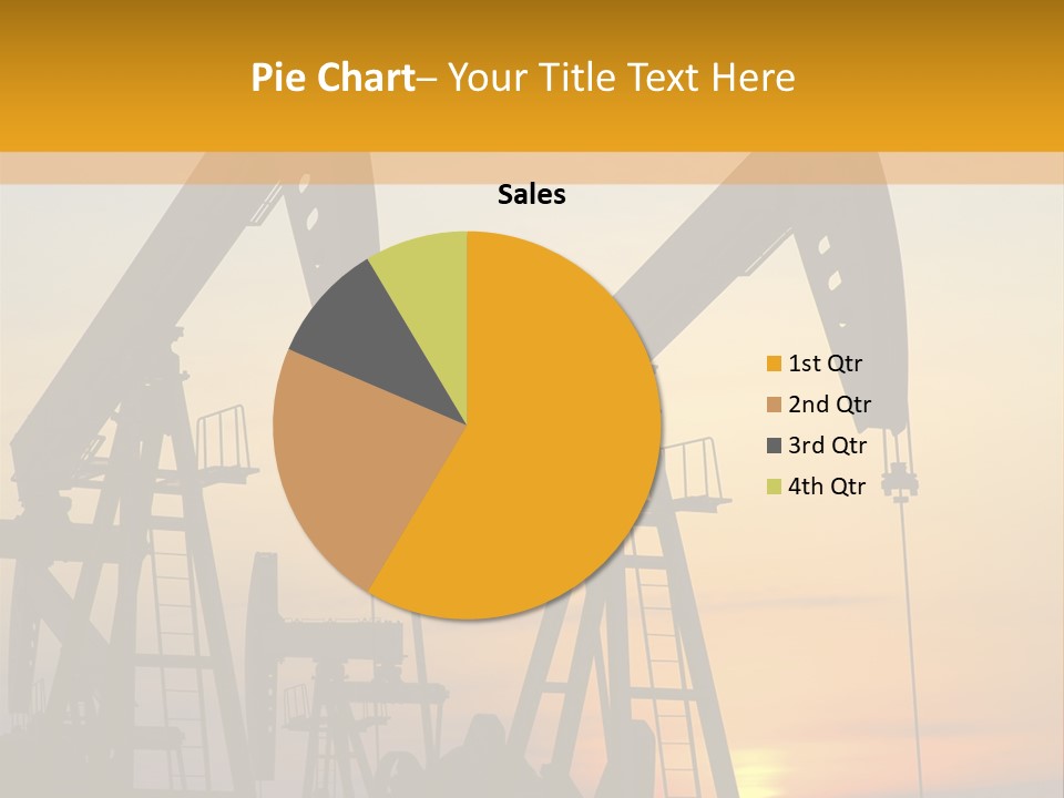 Two Oil Pumps At Sunset Powerpoint Template PowerPoint Template