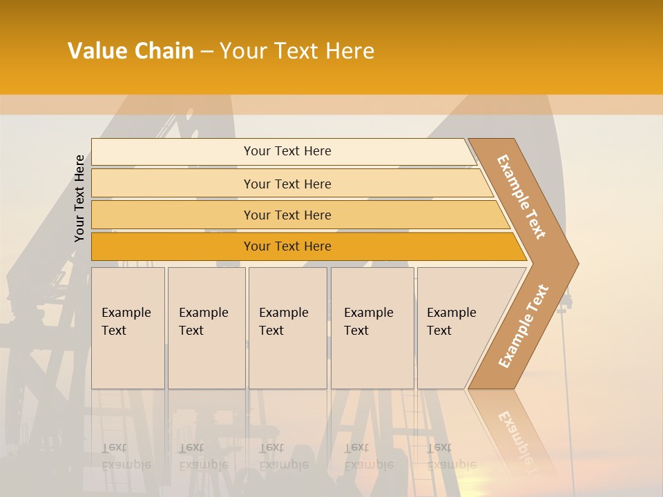 Two Oil Pumps At Sunset Powerpoint Template PowerPoint Template