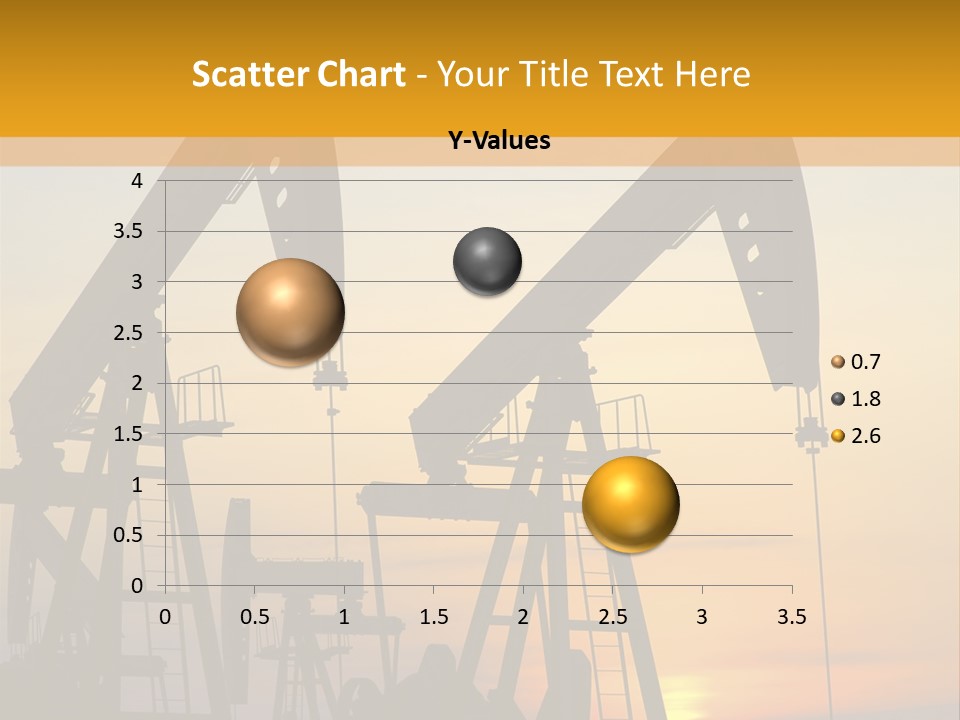 Two Oil Pumps At Sunset Powerpoint Template PowerPoint Template