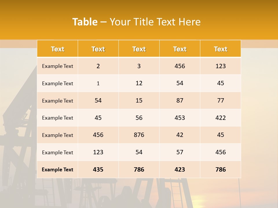 Two Oil Pumps At Sunset Powerpoint Template PowerPoint Template