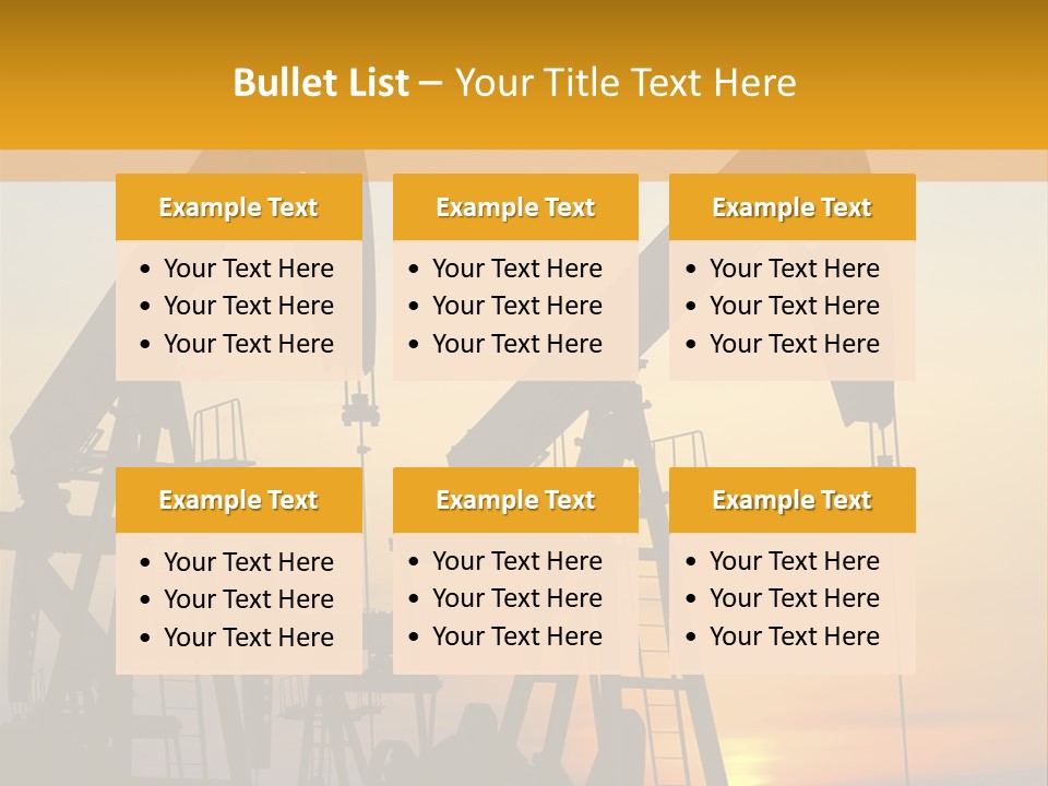 Two Oil Pumps At Sunset Powerpoint Template PowerPoint Template