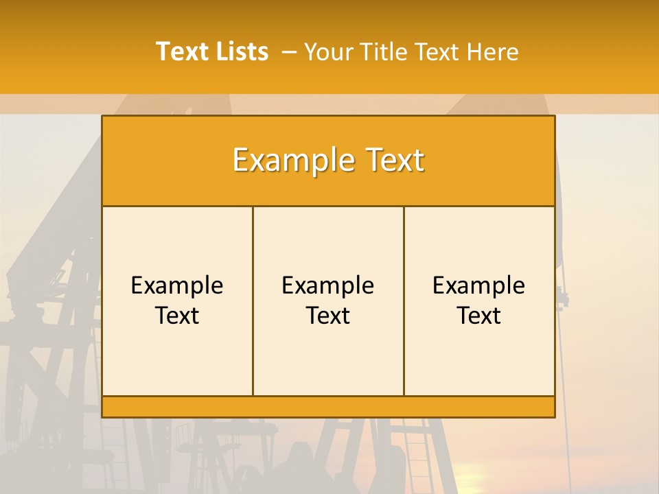 Two Oil Pumps At Sunset Powerpoint Template PowerPoint Template
