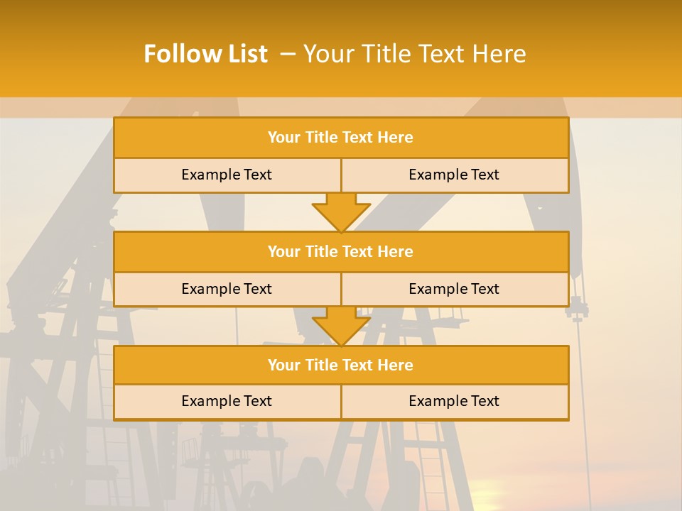 Two Oil Pumps At Sunset Powerpoint Template PowerPoint Template