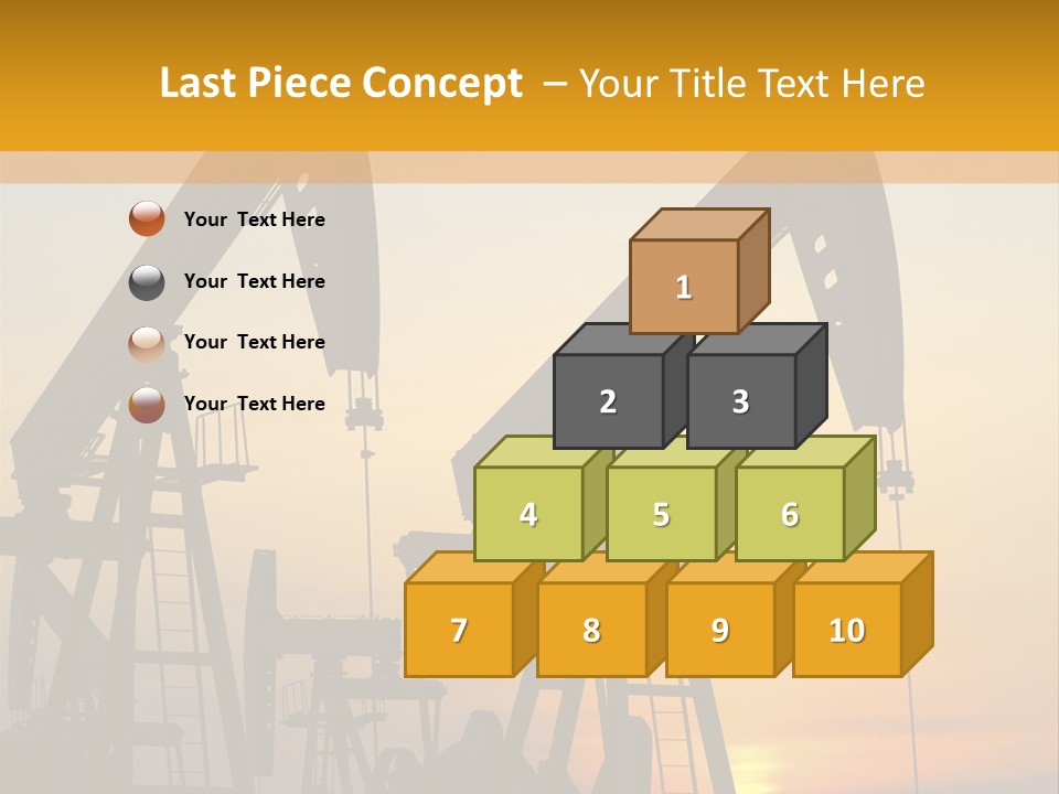 Two Oil Pumps At Sunset Powerpoint Template PowerPoint Template