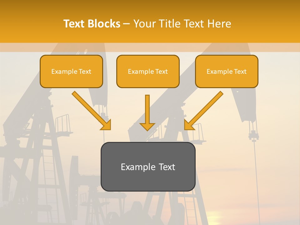 Two Oil Pumps At Sunset Powerpoint Template PowerPoint Template
