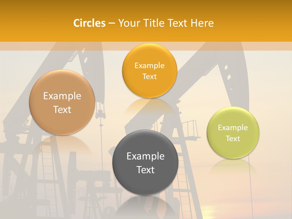 Two Oil Pumps At Sunset Powerpoint Template PowerPoint Template
