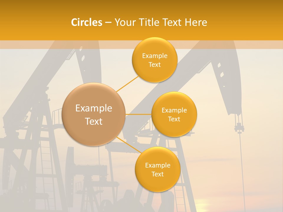 Two Oil Pumps At Sunset Powerpoint Template PowerPoint Template