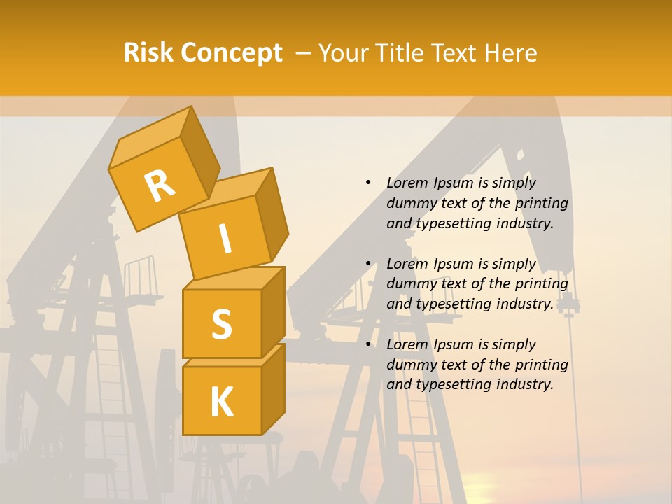 Two Oil Pumps At Sunset Powerpoint Template PowerPoint Template