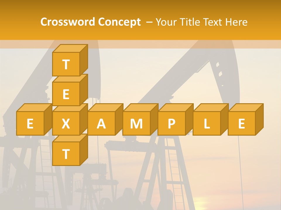 Two Oil Pumps At Sunset Powerpoint Template PowerPoint Template