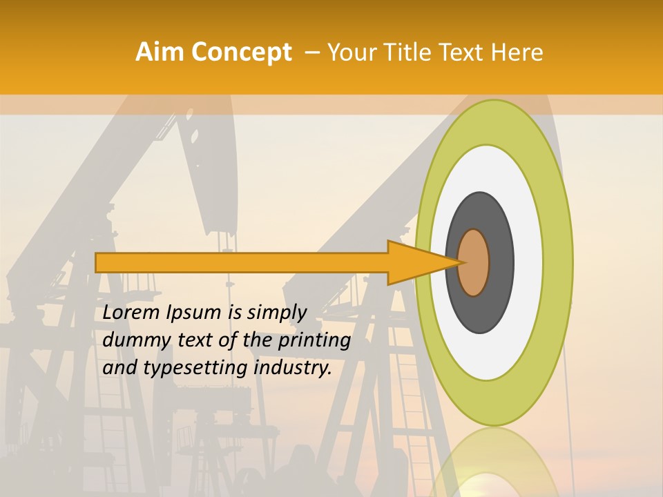 Two Oil Pumps At Sunset Powerpoint Template PowerPoint Template