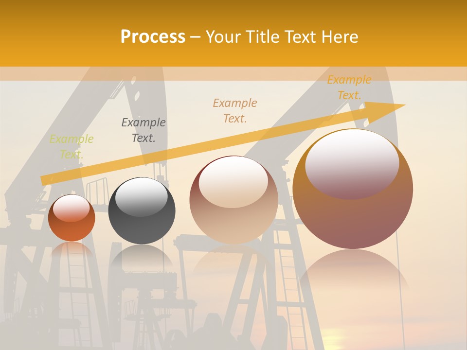 Two Oil Pumps At Sunset Powerpoint Template PowerPoint Template